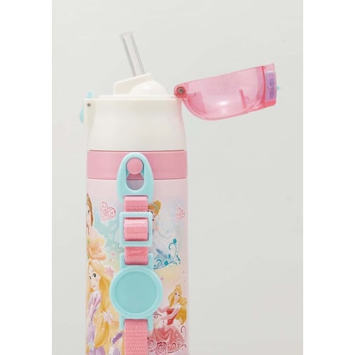 Skater 2WAY Straw with Cup Stainless Steel Kids Water Bottle 350ml Disney Princess 22 Girls SKCP3-A