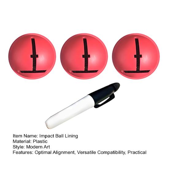 3Pcs Golf Ball Alignment Tool Impact Ball Liner Stencil Accurate Putter Face Target Line Precision Putting Aid