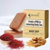 Ghar Soap Sandalwood & Saffron Magic Soaps For Bath (100 Gms Pack Of 1) | Paraben Free| Skin Brightening Soap For Men & Women