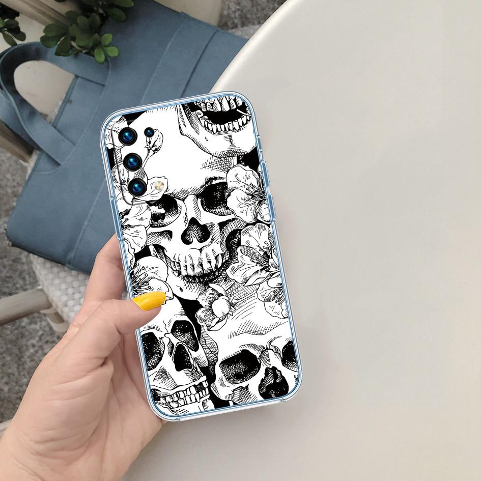 FM46 Skeleton Skull Soft Shell Transparent Phone Case for Motorola Moto G7 G8 G9 G84 G85 G73 G24 G15 Z2 Play Power Plus