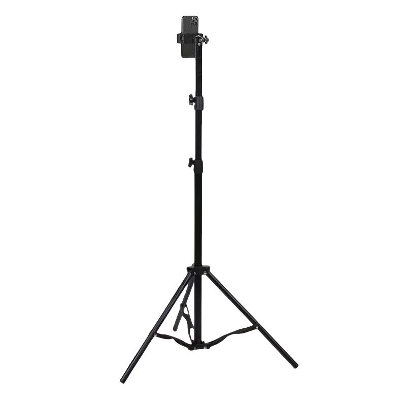 Universal Portable Floor Stand for Mobile Live Broadcast with Tripod and Light - Stable and Adjustable for Art, Exams, and Online Classes