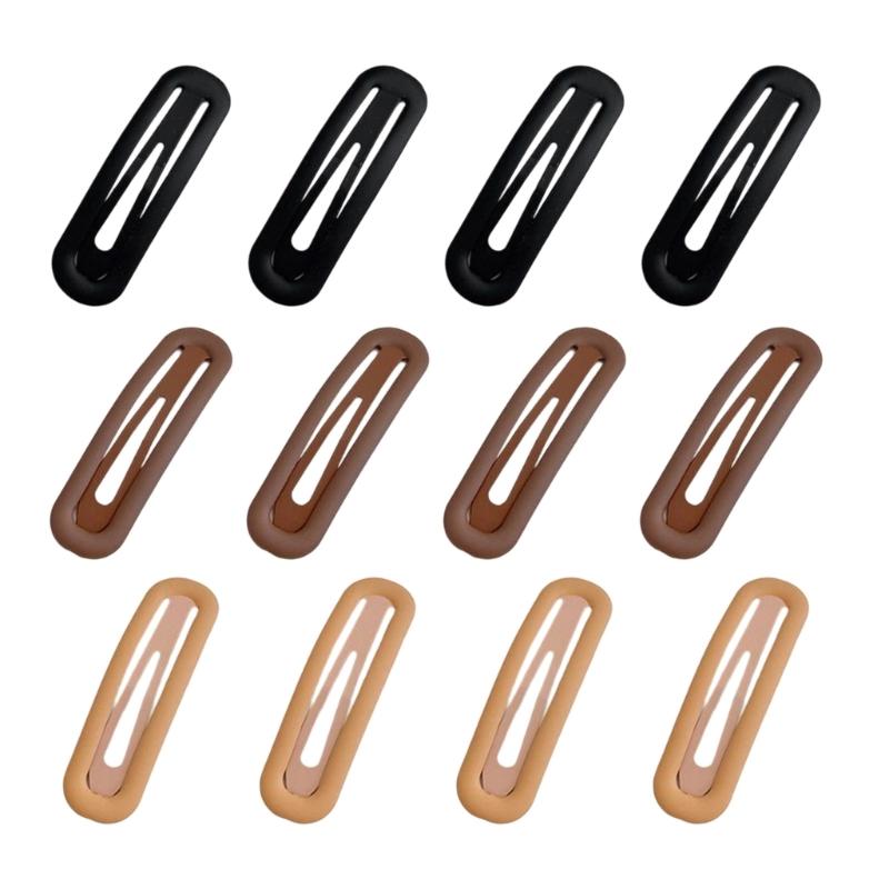 Pack Of 12 Bright Mixture Hair Clamps Thin Not Slip Hairpins For Women Girls Daily Use