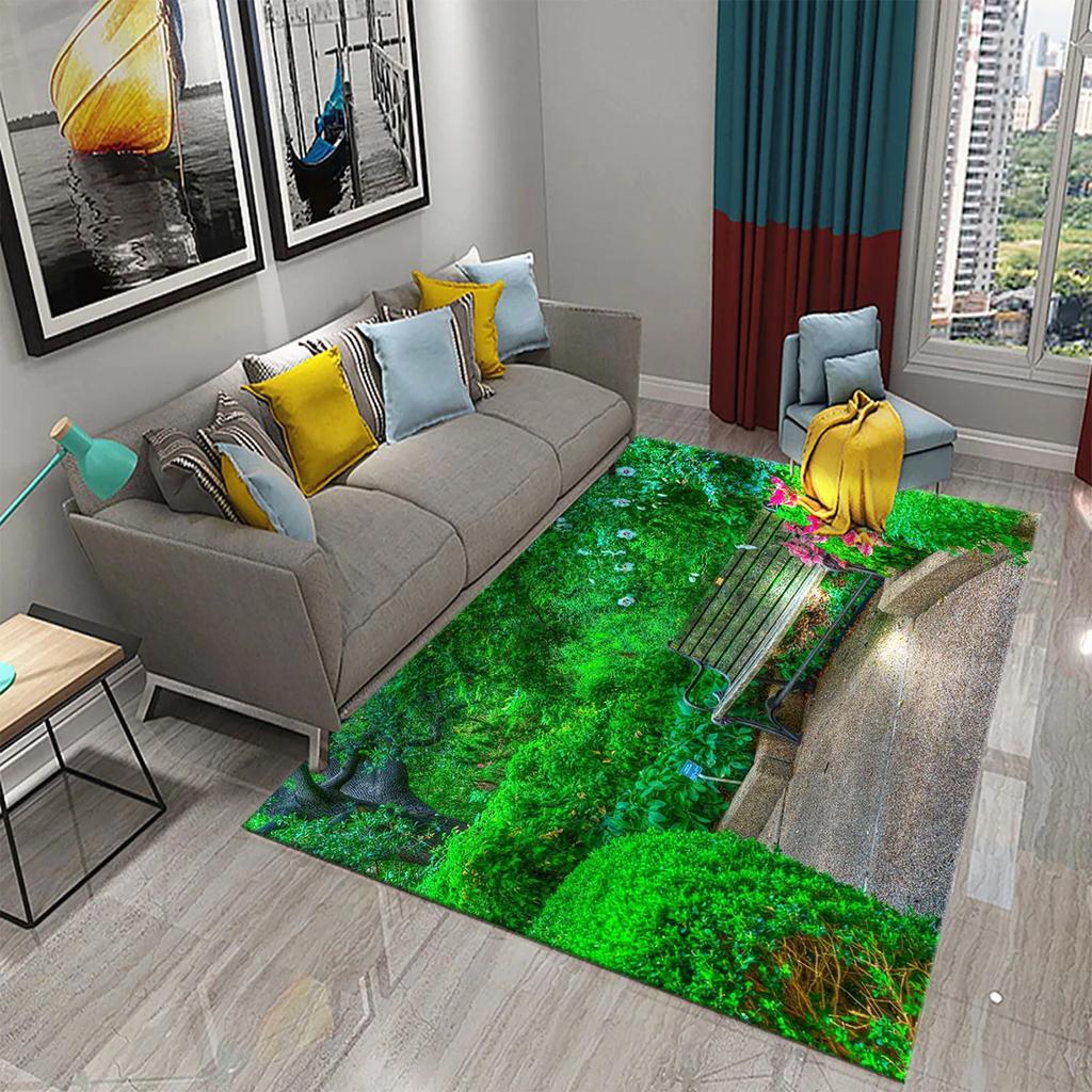 European Style Garden Carpets Colorful Flowers Rugs for Home Living Room Teens Bedroom Decor Carpet Bathroom Non-slip Area Rugs