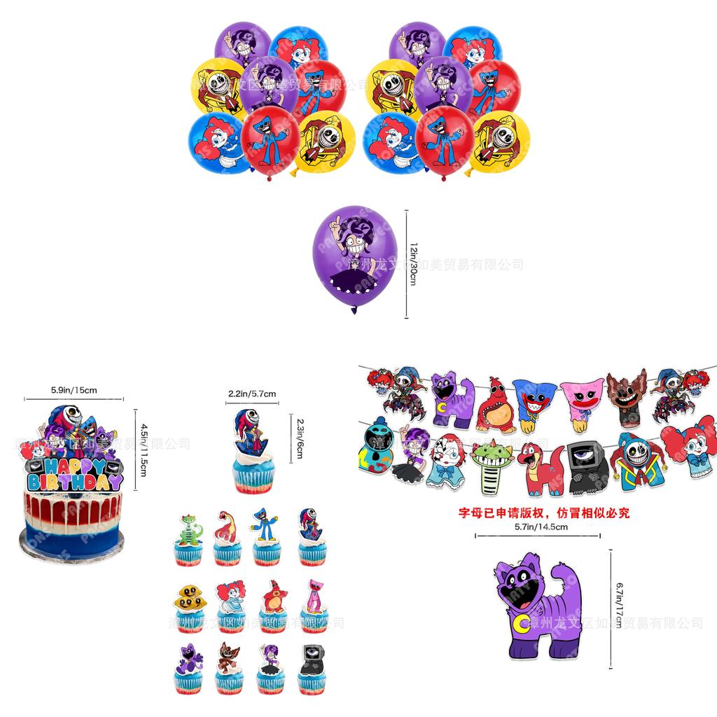 Set Decorazioni Festa di Compleanno Poppy Playtime Con Palloncini Per Celebrazioni