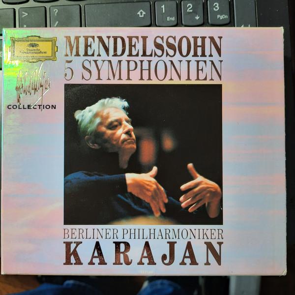 

CD MENDELSSOHN KARAJAN BPO Mendelssohn5 Symphonies 4296642 Deutsche Grammo 1990 Germany Classical Used