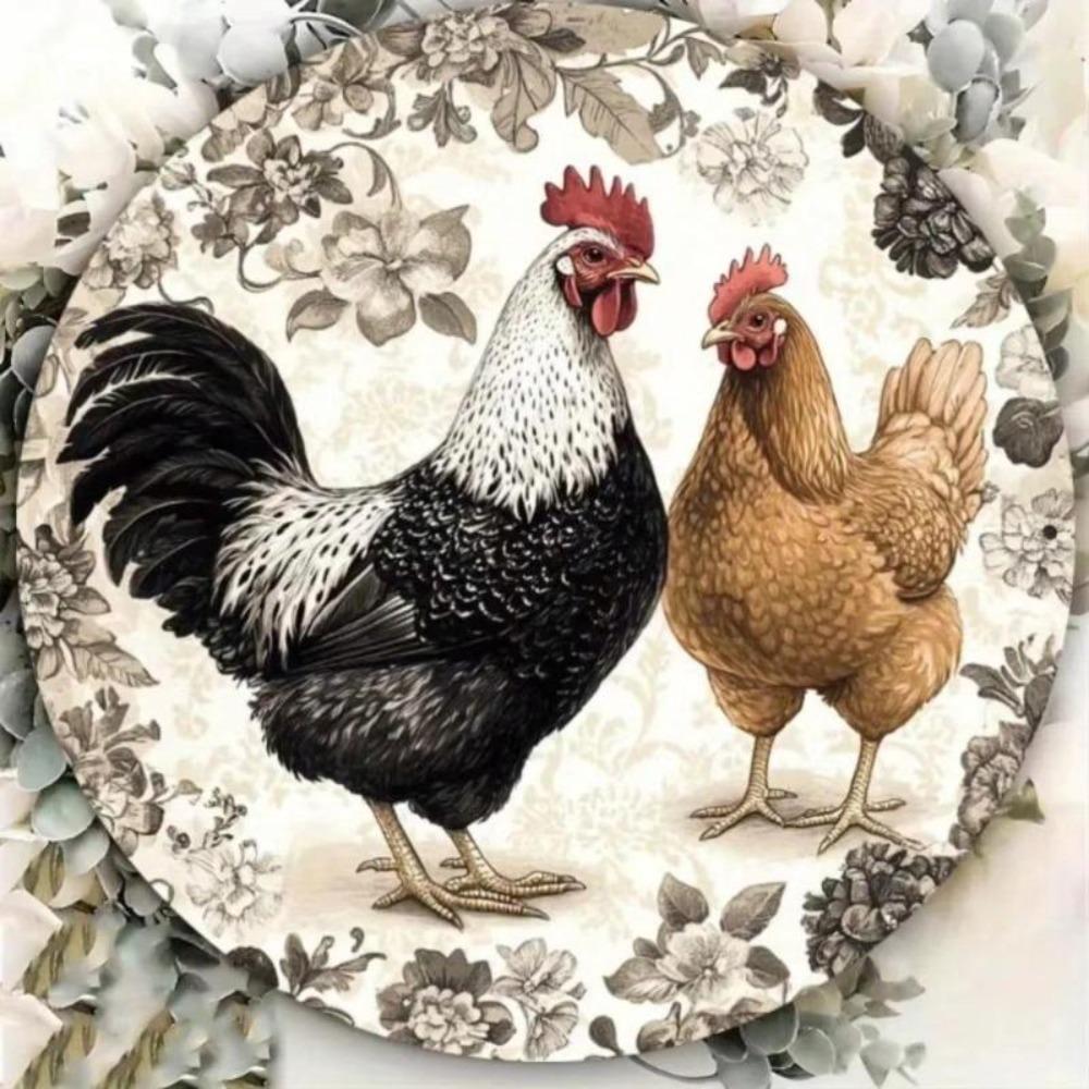 Vintage Chicken Metal Wall Art Home Cafe Decor Gift