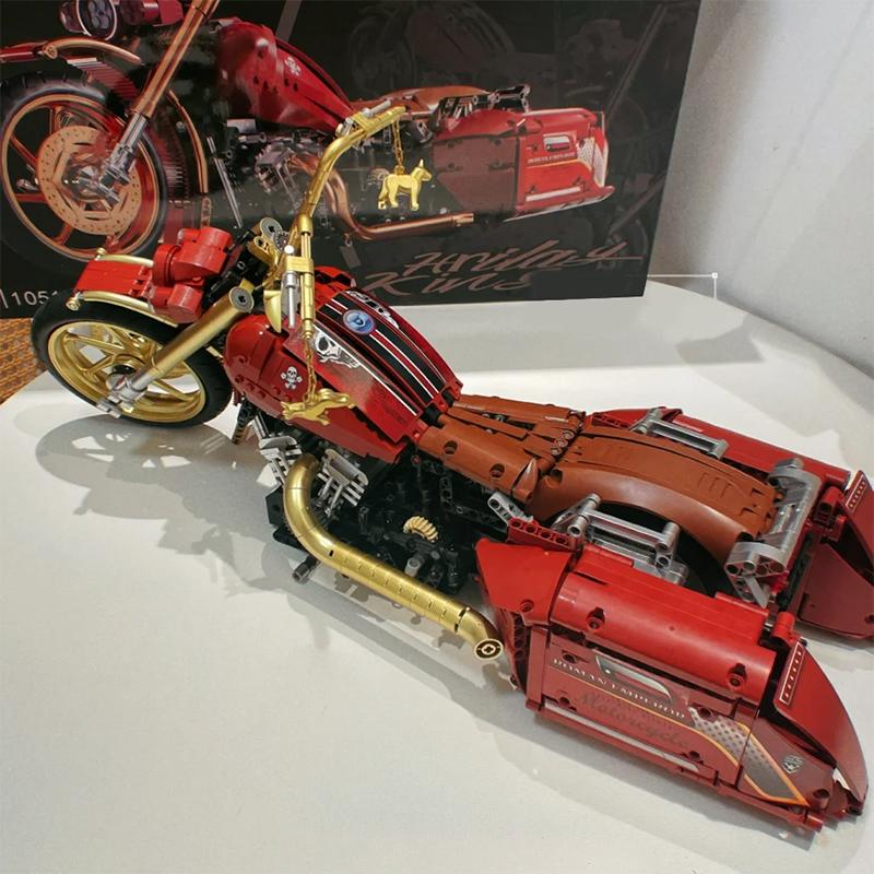 Retro Harleyed Racing Motorrad Bausteine Modell Geschwindigkeit Vintage Motorrad Ziegel Spielzeug Geschenk für Erwachsene Kinder