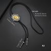 Mens Adjustable Leather Cord Bolo Tie with Enamel Metal Badge Pendant Western Rodeos Outfit Shirt Chain Necktie Necklace
