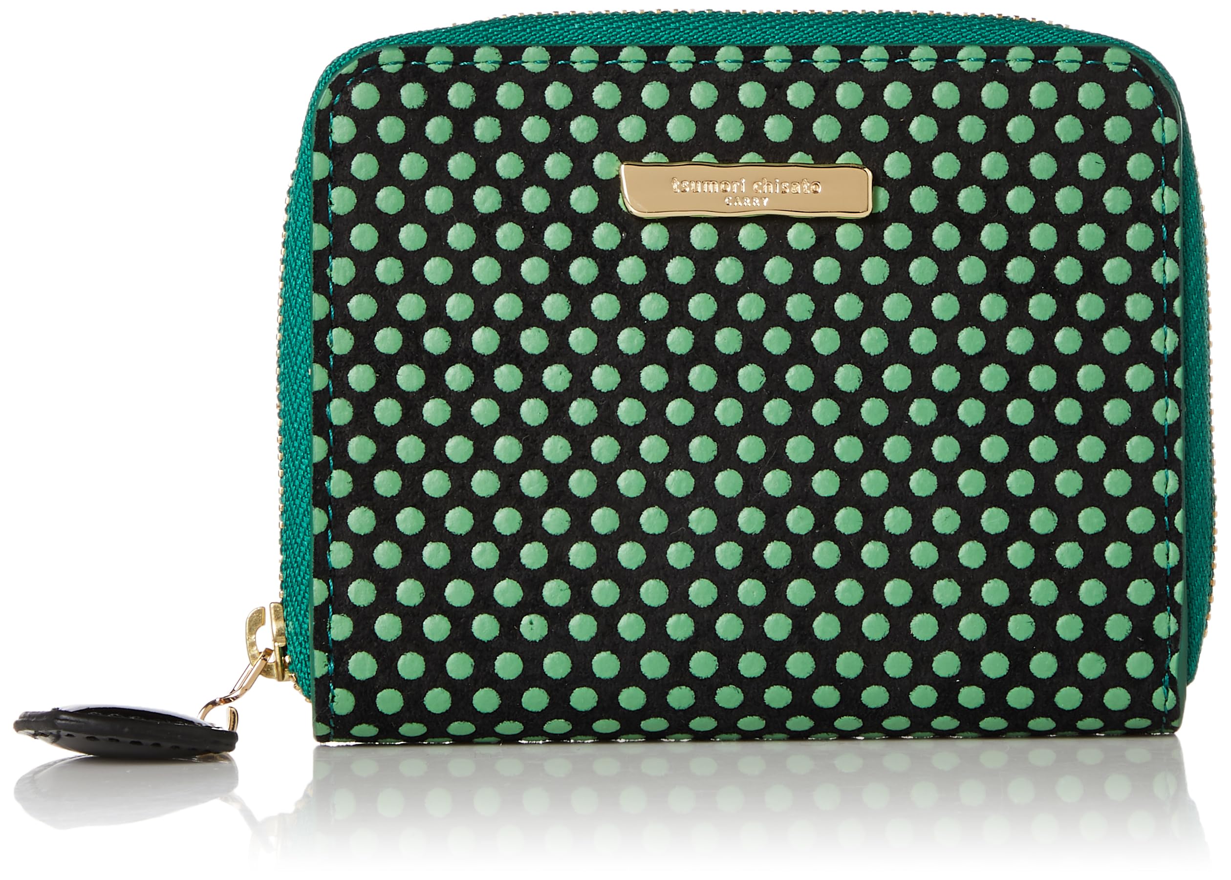 Компактный кошелек Tsumori Chisato с принтом в горошек, зеленый, мини-кошелек, монетница