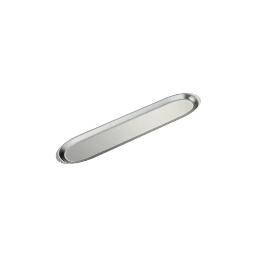 Moderne rechteckige Schale aus Edelstahl, schmal rechteckig, mit einzigartigem linearem Muster, unverzichtbar für Küche und Esszimmer