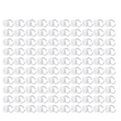 100pcs Disposable Glue Ring Pallet Holder for Eyelash Extension White Plastic Glue Pallet Tatto