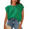 Summer Women's Round Neck Hollowed Out Sunscreen Knitted Sweater Cover Knitted Vests