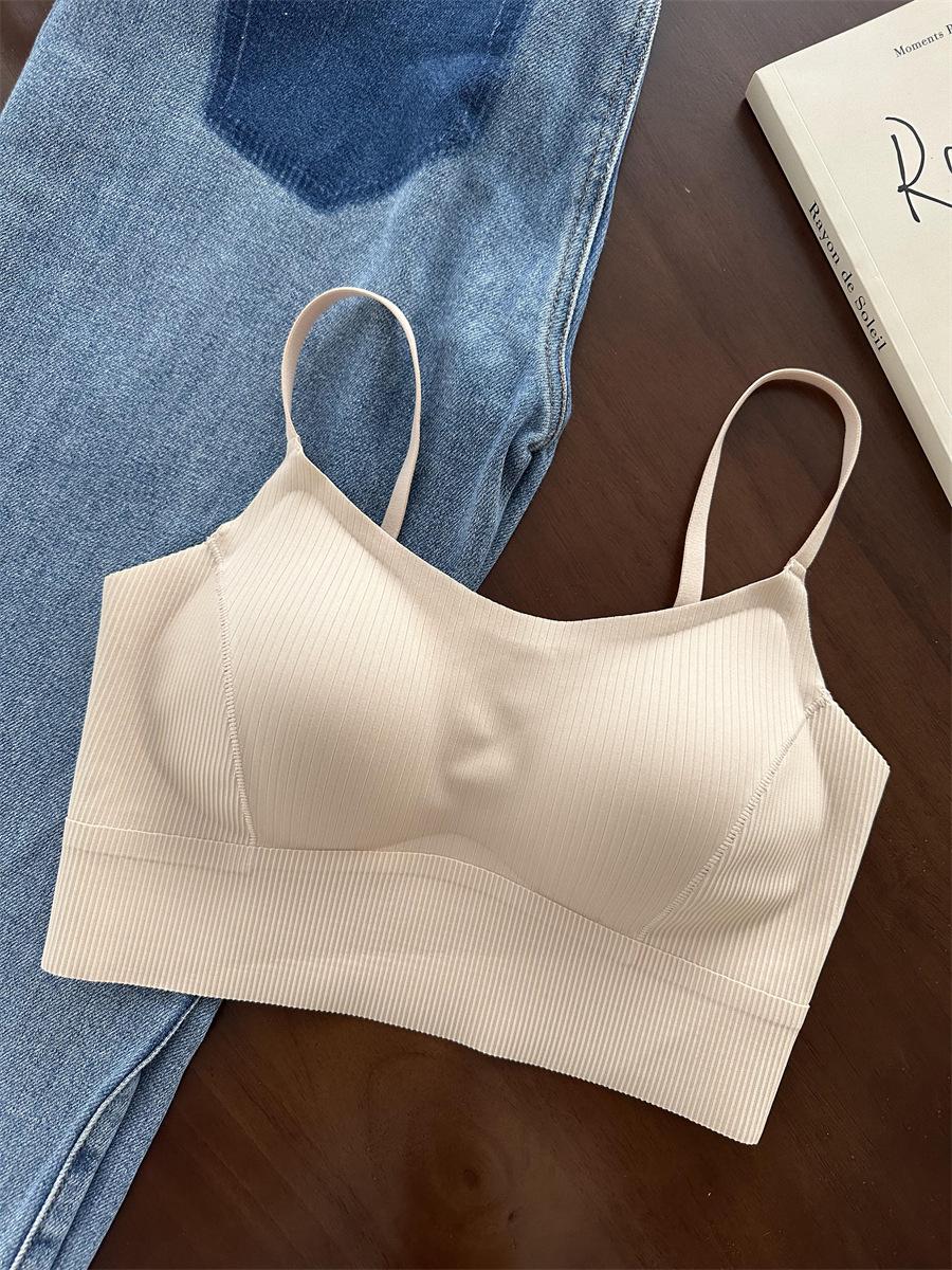 Высокий эластичный бесшовный бюстгальтер: Легкий, без косточек, удобный для занятий спортом или ношения верхней одежды M for 80-115 jin