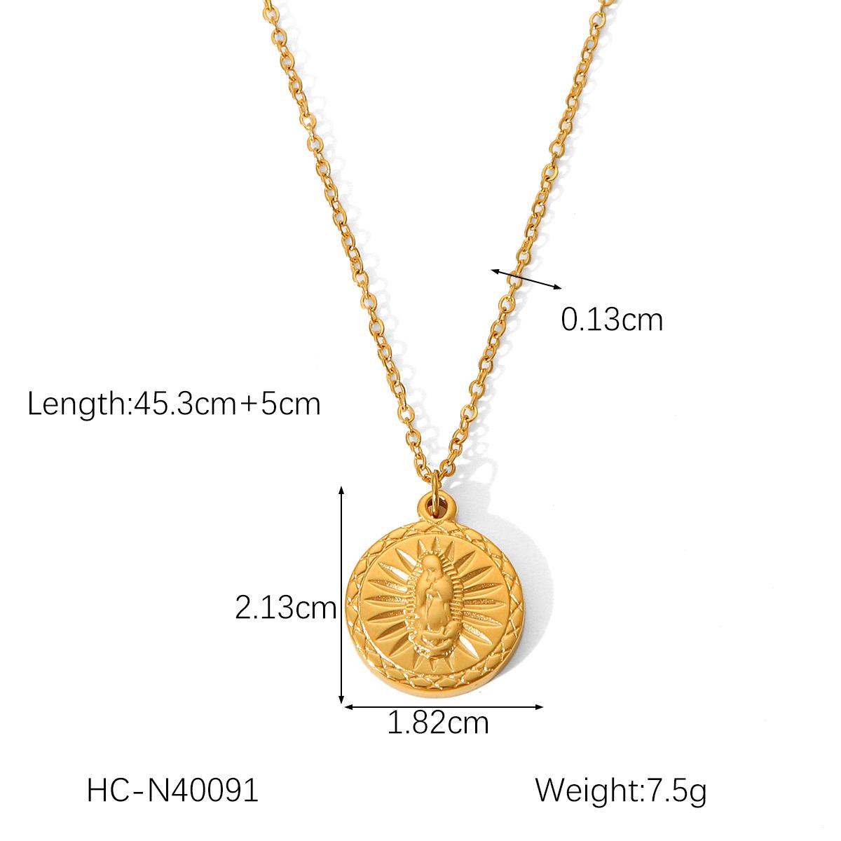 

Европейско-американский кулон-ангел из 18-каратного золота, ожерелье из титановой стали