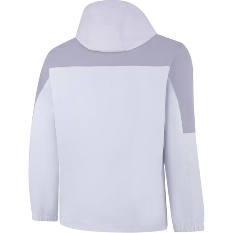 Li Ning Color Block Zipper Hooded Comfortable Breathable Sports Windbreaker Men Outerwear Dawn-Gray Pigeon-Gray AFDUA13-6