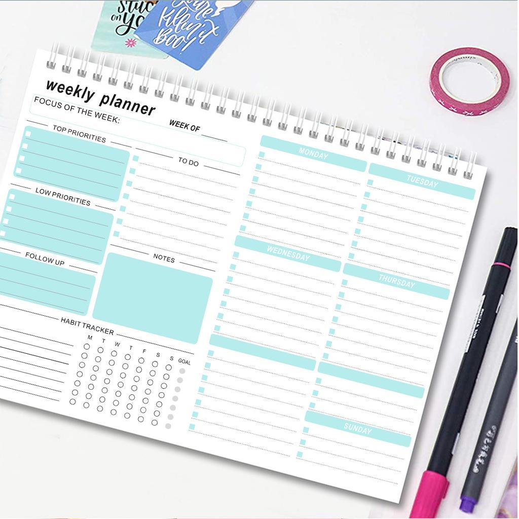 1pc Weekly Goals Schedule Planner To Do List Notebook Calendars Organize