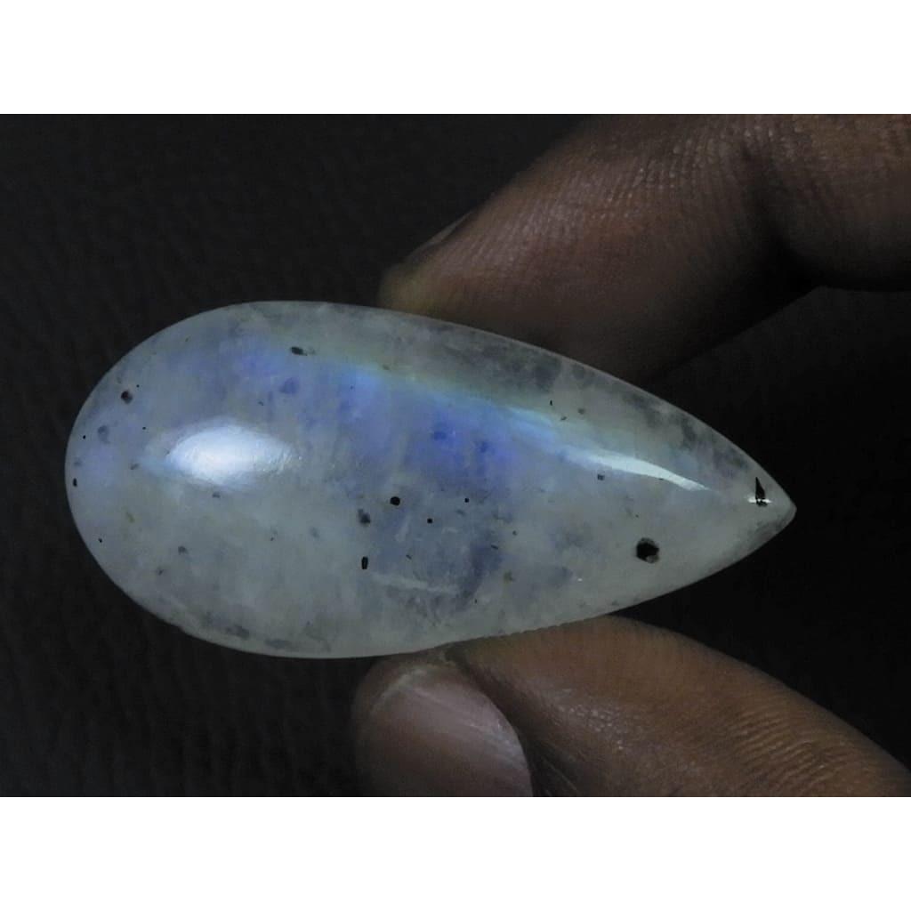 19X40X06MM Natural Rainbow Moonstone Pear Cabochon Loose Gemstone 40Cts. C-1622