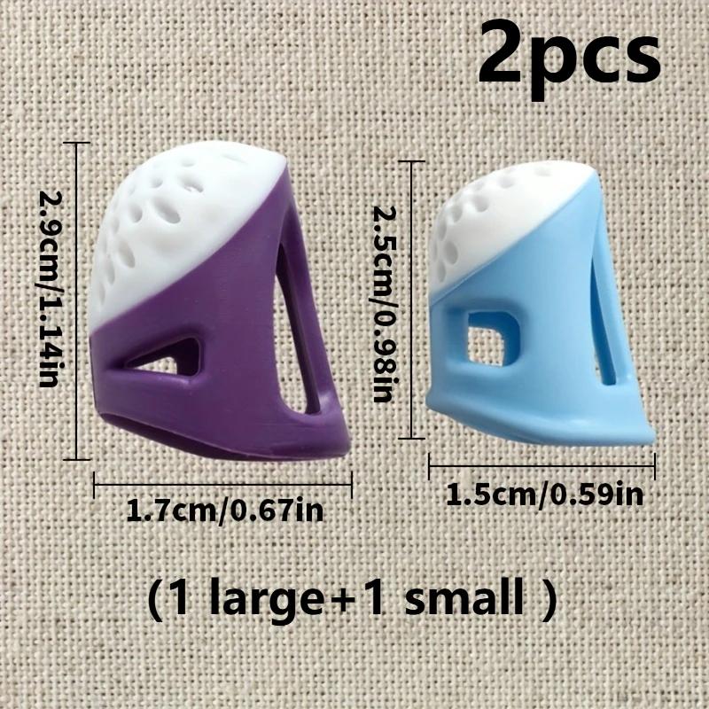 

2pcs/set Sewing Thimble Finger Protectors Embroidery Tool Anti-Slip Cross Stitch Needle Covers Available in Various Sizes