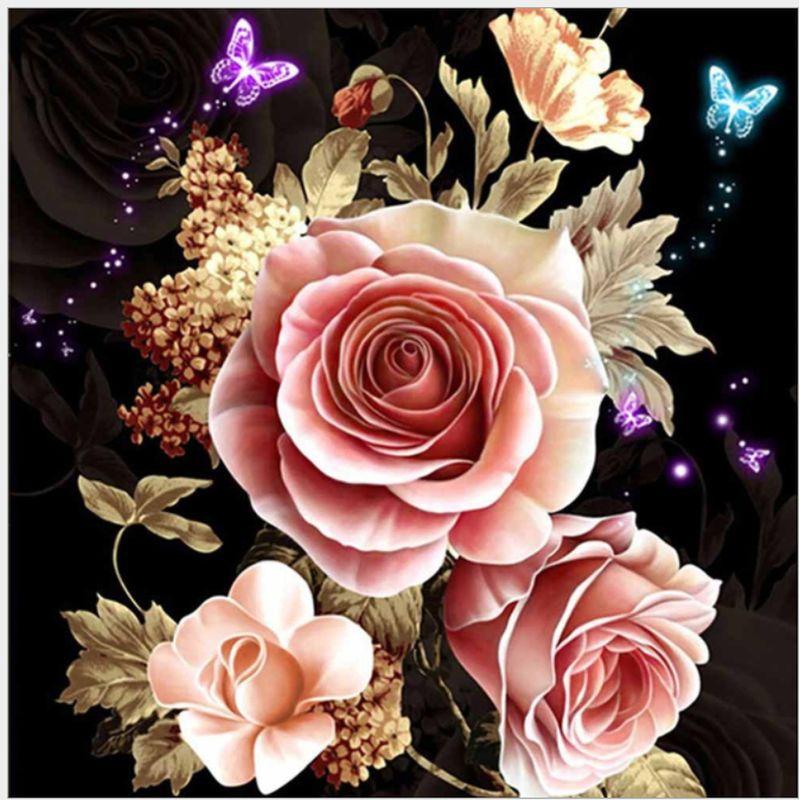 Diamond Painting Flowers Diamond Embroidery Kit For Adults Kids Diamond Mosaic Cross Stitch Decoration 40*50