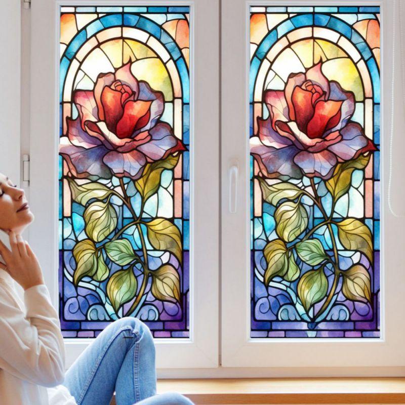 40*100cm Bunte Fensteraufkleber Elektrostatische Glasaufkleber Dekorative Fensterfolie