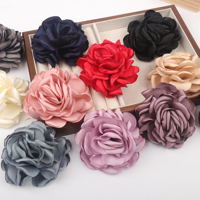 Burn Edge Rose Fabric Flower: 8.5cm Handmade Accessory for DIY Clothing and Jewelry