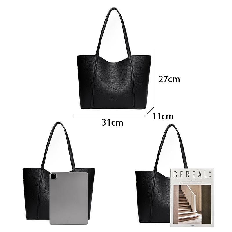 2026 Luxury Women Solid Color Shoulder Bag Retro Luxury Women's Large Capacity Shopping Bags Bucket Sac Female Crossbody Bolsas