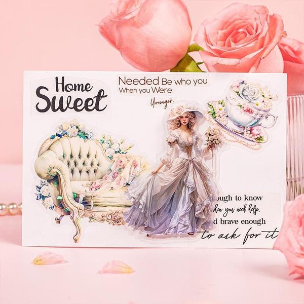 10 Stück Aufkleberpaket der Girls Life Museum-Serie, Material, perfekt für Journaling, DIY, Scrapbooking, Zubehör