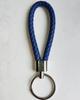 Woven Leather Cord Metal Keychain Pendant