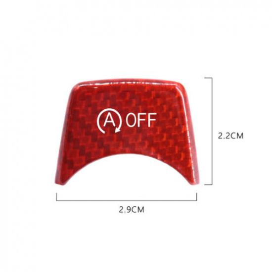 Bright Red Hard Carbon Fiber Car Engine Off Button Sticker For BMW 3 F30 13-18