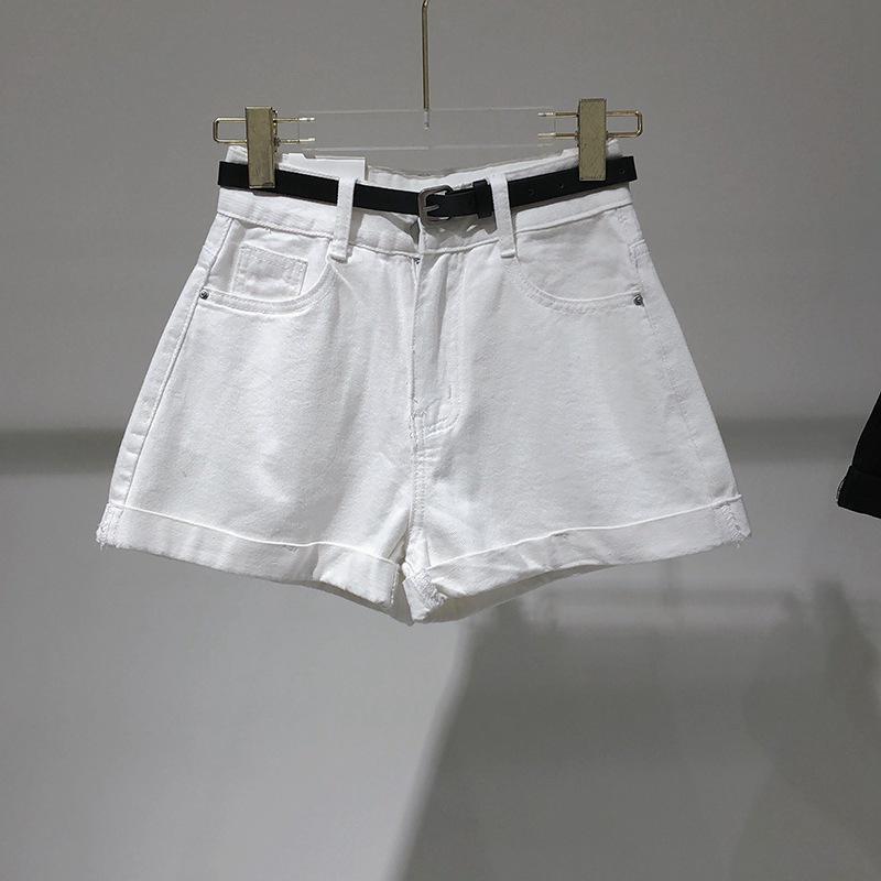 Summer 2021 Women's High Waist Denim Shorts - Loose Slimming A-line, Rolled Hem, Wide Leg, Korean Style Trend