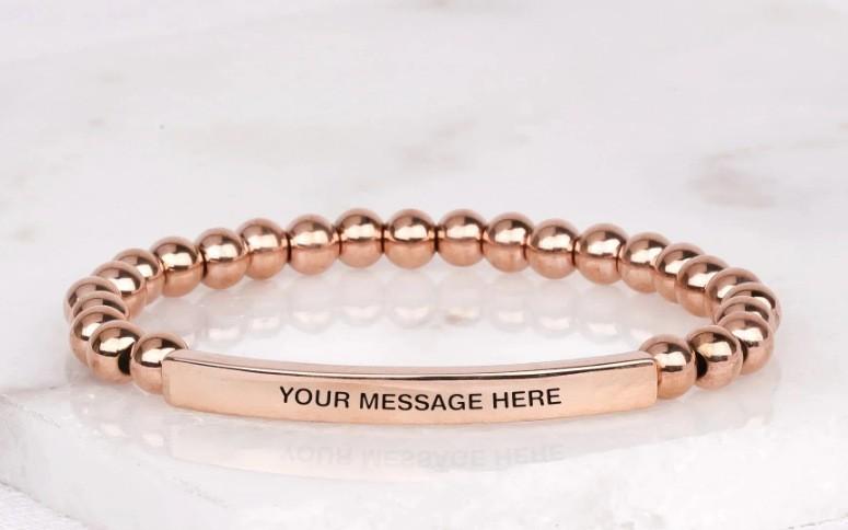 6Mm steel ball obsidian powder chalcedony stainless steel elbow lettering aquamarine bracelet