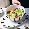 Creative Black and White Spotted Ceramic Tableware Set Porcelain Dinner Plate Soup Bowl Salad Bowl Fish Plate Kitchen Utensils