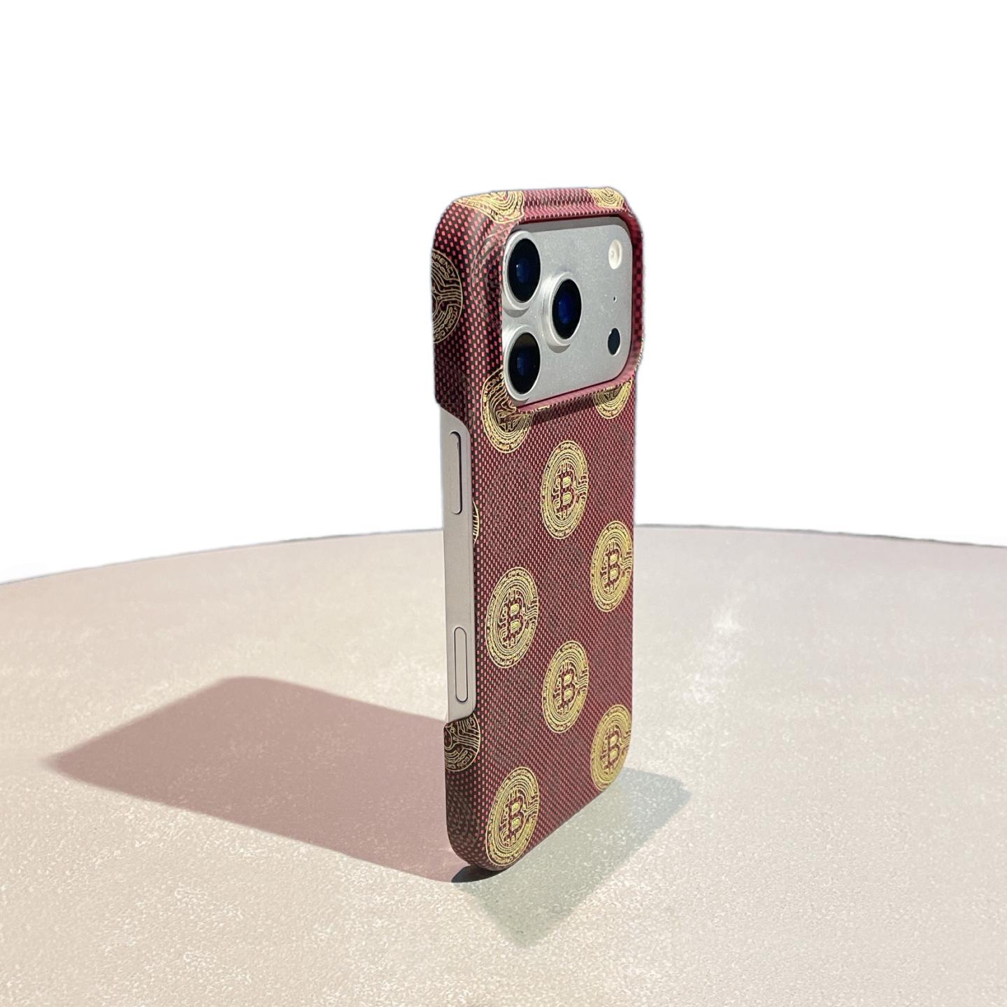 

Gold Coin Kevlar Half-Wrap Protective Case for iPhone 17 Pro Max iPhone 13 Pro Max