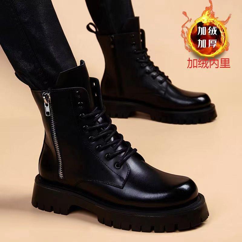 

Soft leather Martin boots men s 2025 winter new high-top shoes tooling boots men s trend British style 8-hole men s leather boots 38