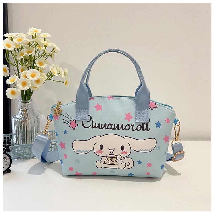 Minnie Kuromi Cinnamoroll Hello Kitty Melody Cartoon Leather Crossbody Bag With Pu Material For Casual Day Use