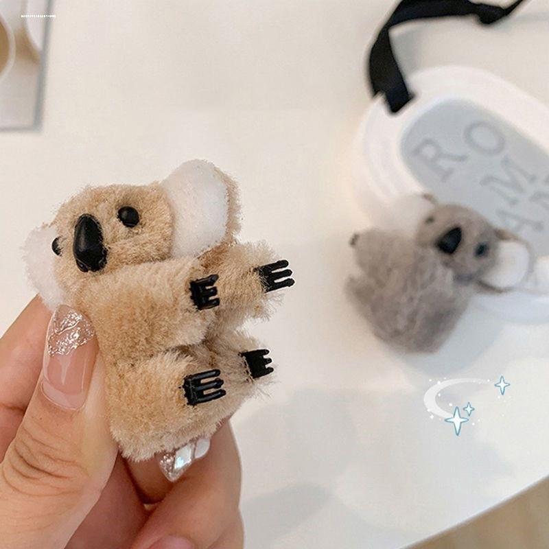 Cartoon Kawaii Plüsch Koalabär Haarschmuck Haarspangen Niedliche Tier-Haarkralle Für Mädchen Spangen Kopfschmuck Zubehör
