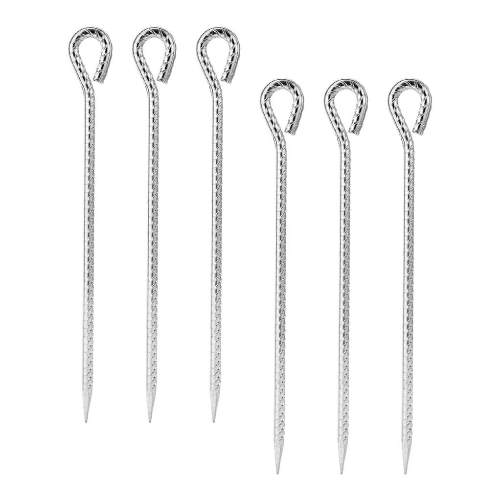 6 Pcs Tent Pegs with Hooks Unbreakable Ultralight Durable for Travel Backpacking