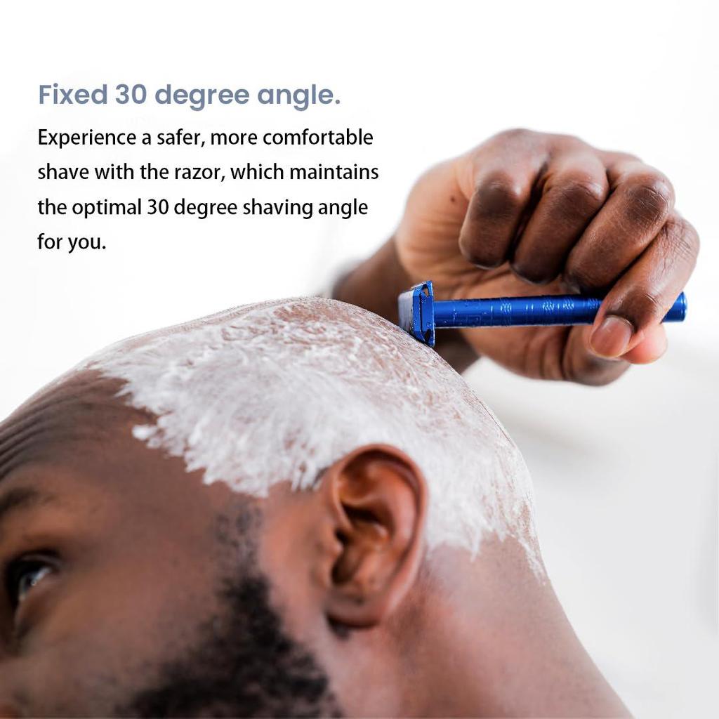 Stainless Steel Safety Razor with 5 Blades, 30° Shaving Angle
