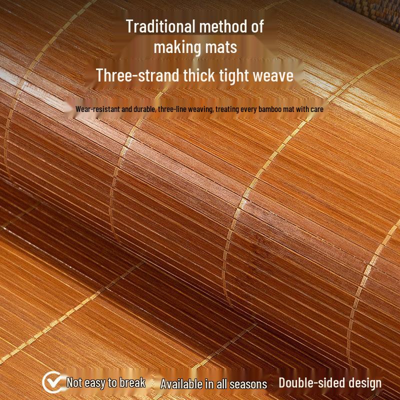 2026 New Style Ice Silk Bamboo Mat - Summer Foldable Dormitory Straw Mat for Single Bed