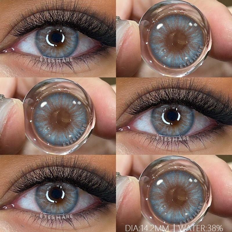 2Pcs Colored Pupils for Eyes Green Natural Look Eye Contacts Gray Fashion Lenses Beauty Color Eye Lens Brown Lenses