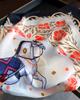 Floral Printed Silk Like Square Scarf For Women Summer Sun Protection