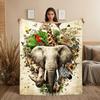 Afrikanische Wildnis Dschungel Flanell bedruckte Decke geeignet für alle Jahreszeiten geeignet für Wohnzimmer Büro Sofa und Reise