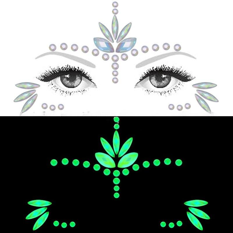 Crystal Tattoo Sticker Glitter Eyeliner Eyebrow Makeup Face Eyes Diamond Temporary Tattoo Rock Rhinestone 3D Eyeliner Stickers