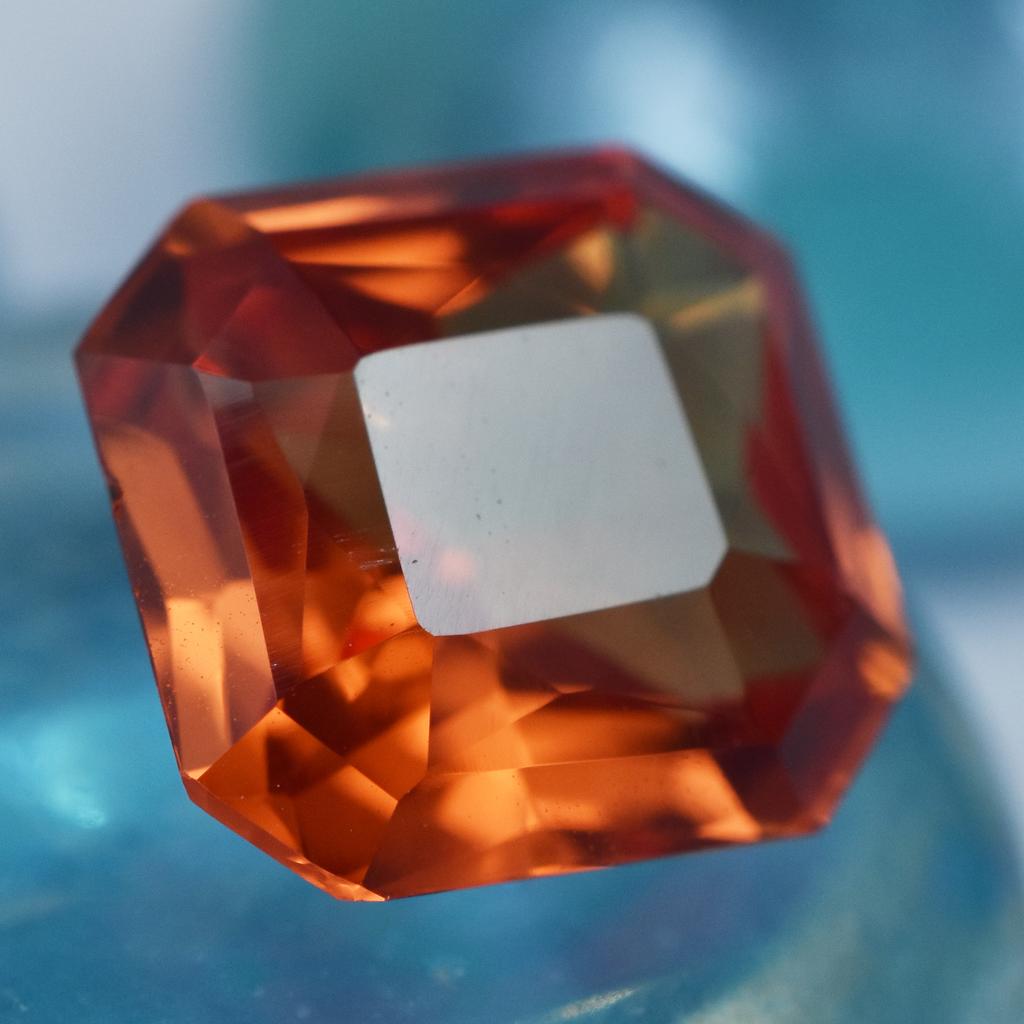 Natural Orange Sapphire Loose Gemstone Square Cut 3.80 ct September Birthstone for Gem Collections