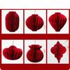 New Red Honeycomb New Year Decorations Paper with Tassel Hanging Pendant Hanging Style Christmas Balls New Year Eve