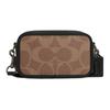 Wyatt 20 Logo Print Zipper Closure Coated Canvas Crossbody Bag Small Men Bags Brown CAB80-QBQ61