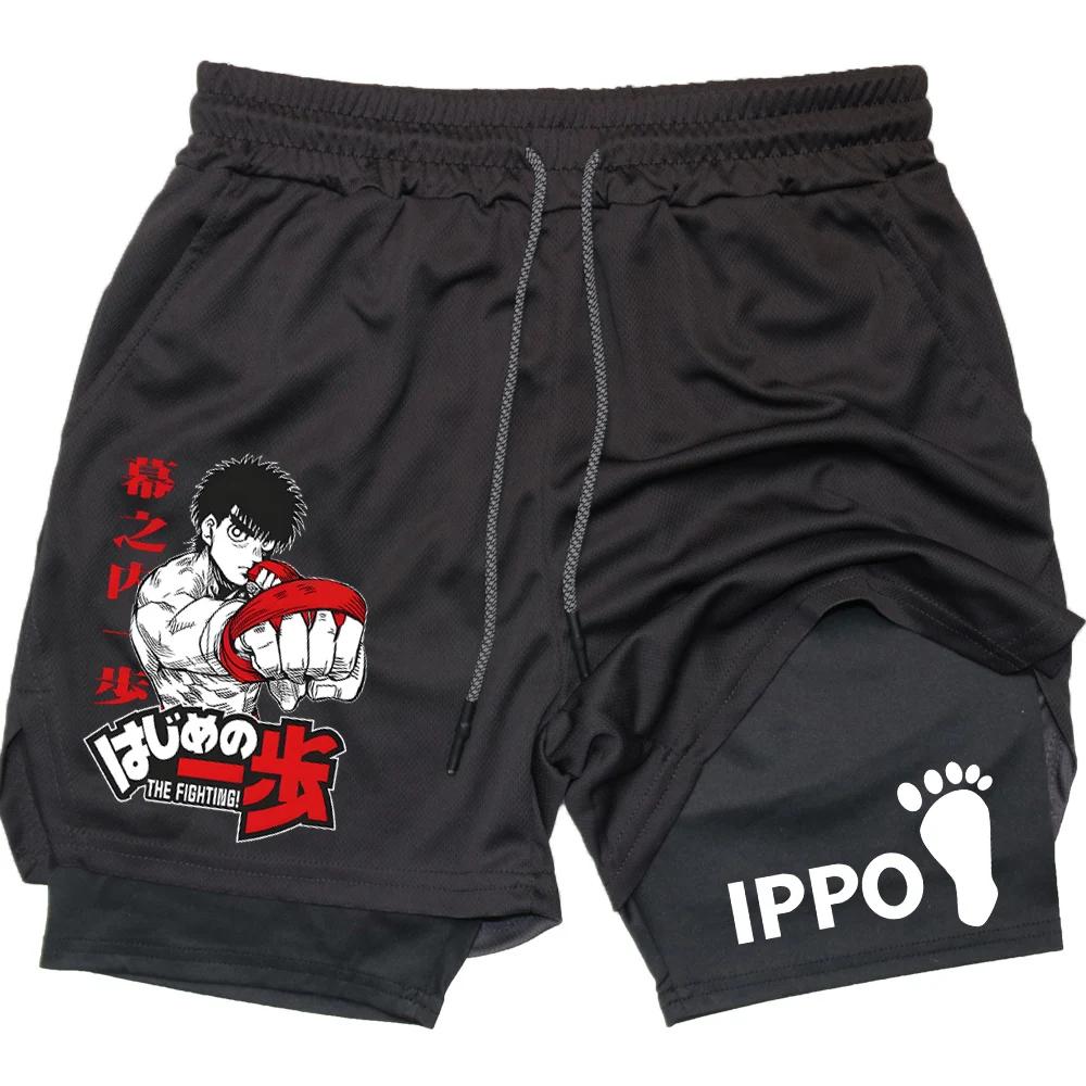 

IPPO Аниме Спортивные Шорты Мужские Боксерские Готические Манга 2 в 1 Компрессионные Функциональные Шорты Быстросохнущие Спортивные Короткие Штаны Летние M