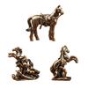 Vintage Brass Horse Statue Feng Shui Lucky Wealth Decor Collectible Figurine Zodiac Horse Ornament Good Fortune Home Decoration