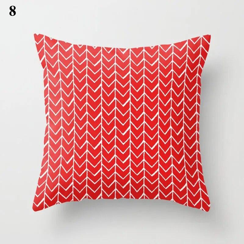 Red Cushion Cover Geometric Print Pillowcase  Wedding Decor