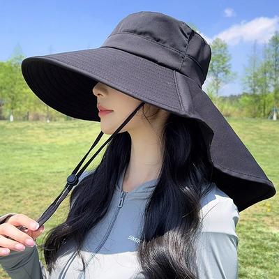 CUSTOM Outdoor Sun Bucket Hat for Women Girls Fishing Hat Wide Brim Bucket Hat with Neck Cover 50+ UPF Protection Safari Cap